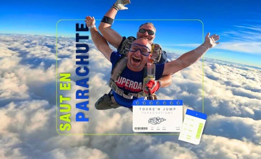 Box cadeau offrant un bon pour un saut en parachute